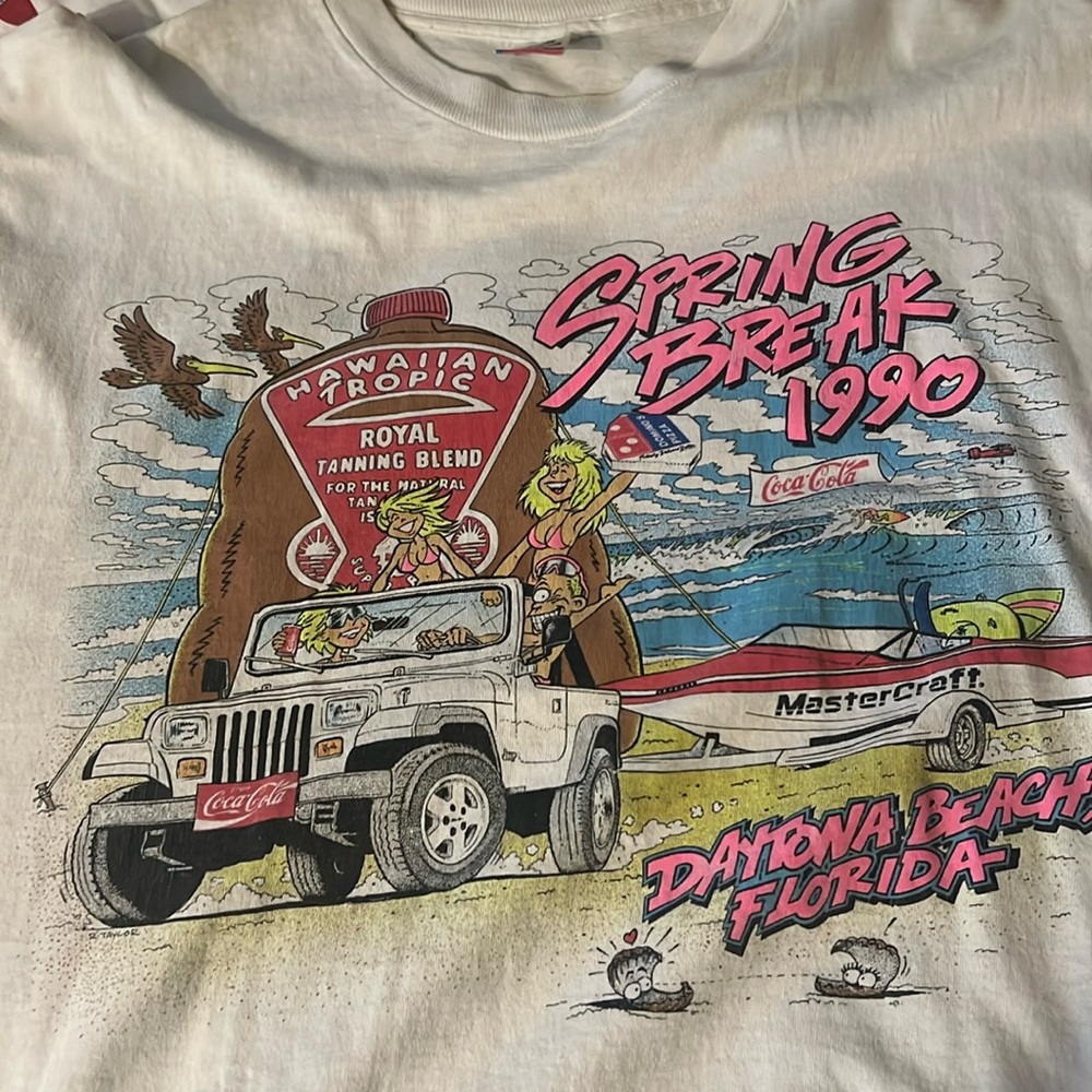 Vintage 1990 spring break front and back Hawaiian tropic T-shirt